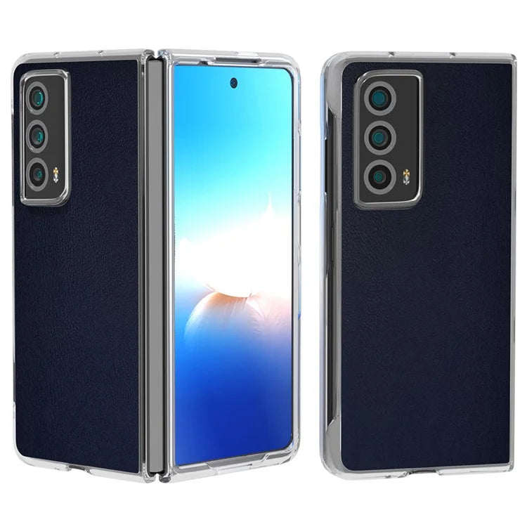 For Honor Magic Vs2 5G Case Transparent Edge Leather+PC Phone Cover