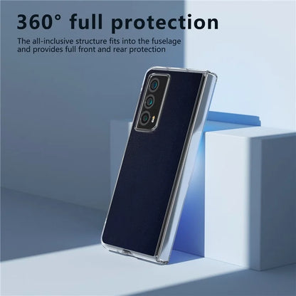 For Honor Magic Vs2 5G Case Transparent Edge Leather+PC Phone Cover
