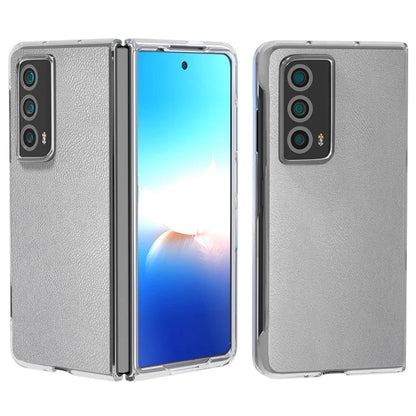 For Honor Magic Vs2 5G Case Transparent Edge Leather+PC Phone Cover