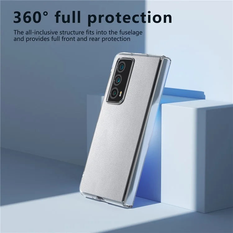 For Honor Magic Vs2 5G Case Transparent Edge Leather+PC Phone Cover