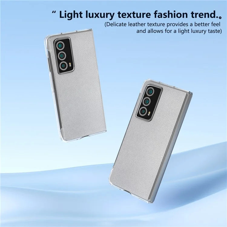 For Honor Magic Vs2 5G Case Transparent Edge Leather+PC Phone Cover