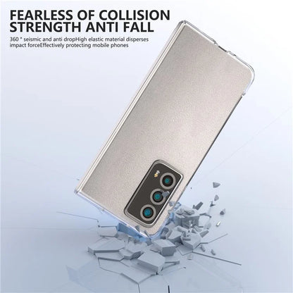 For Honor Magic Vs2 5G Case Transparent Edge Leather+PC Phone Cover