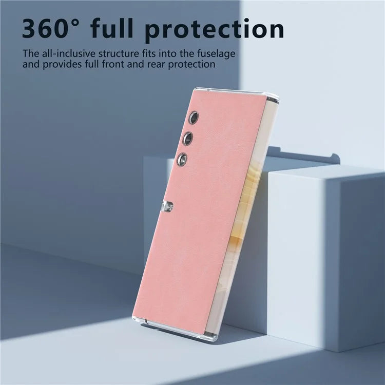 For Honor V Purse Case Clear Edge PU+PC Folding Phone Cover