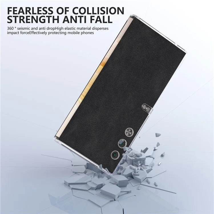 For Honor V Purse Case Clear Edge PU+PC Folding Phone Cover