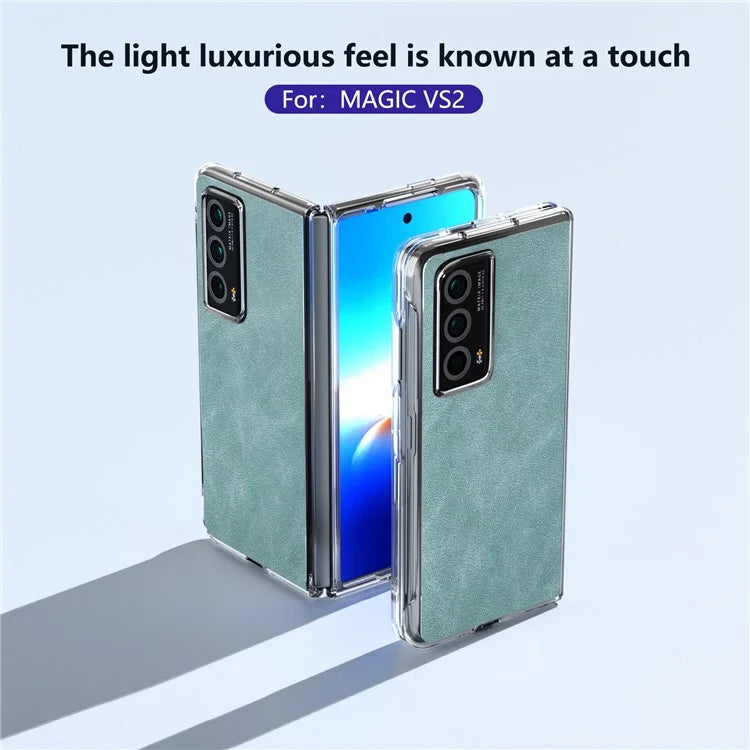 For Honor Magic Vs2 5G Case Clear Edge Leather+PC Protective Slim Cover