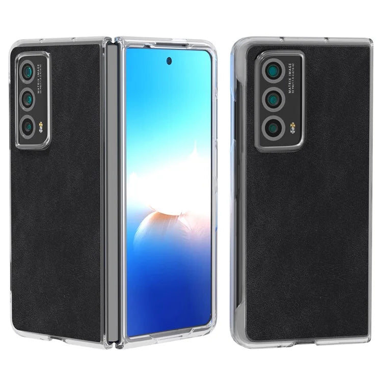 For Honor Magic Vs2 5G Case Clear Edge Leather+PC Protective Slim Cover