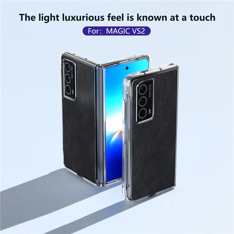 For Honor Magic Vs2 5G Case Clear Edge Leather+PC Protective Slim Cover