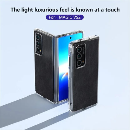 For Honor Magic Vs2 5G Case Clear Edge Leather+PC Protective Slim Cover
