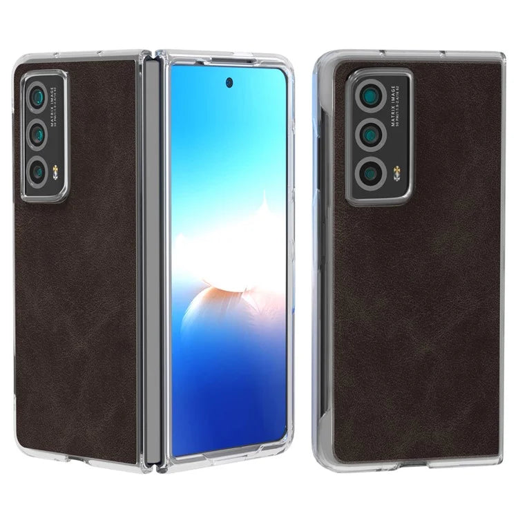 For Honor Magic Vs2 5G Case Clear Edge Leather+PC Protective Slim Cover