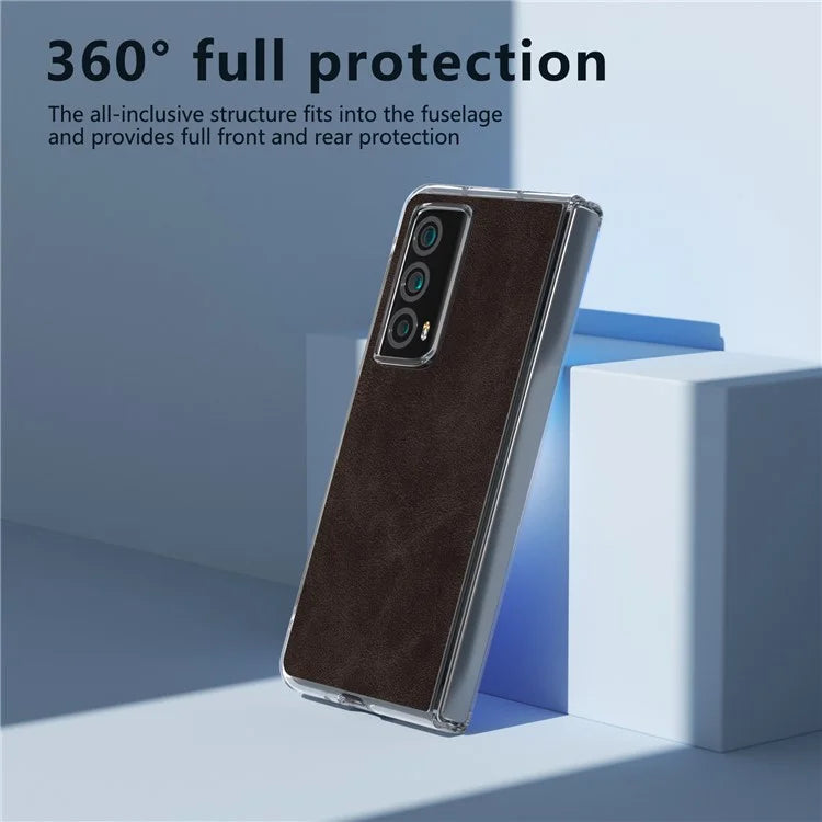 For Honor Magic Vs2 5G Case Clear Edge Leather+PC Protective Slim Cover