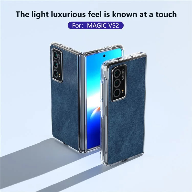 For Honor Magic Vs2 5G Case Clear Edge Leather+PC Protective Slim Cover