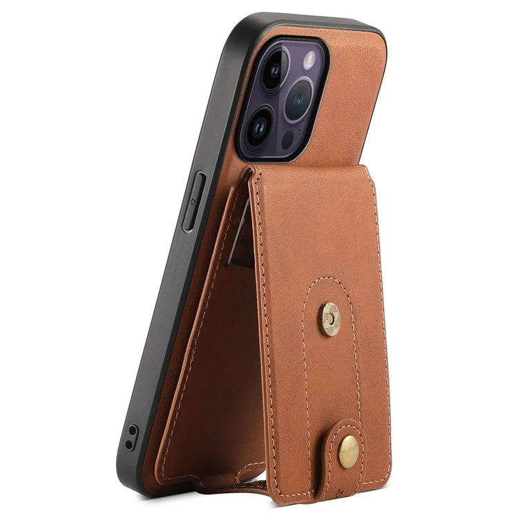 DENIOR D14 For iPhone 14 Pro Max Magnetic Case Card Bag Detachable Leather Phone Back Cover