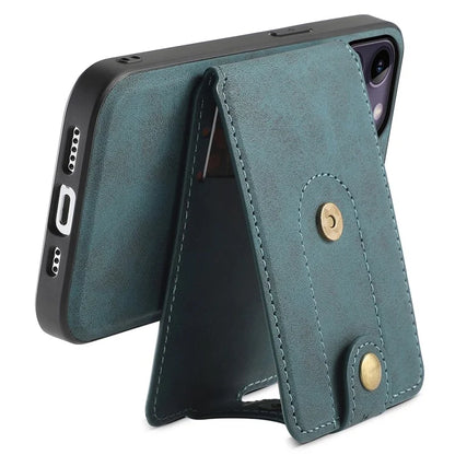 DENIOR D14 For iPhone 14 Pro Max Magnetic Case Card Bag Detachable Leather Phone Back Cover