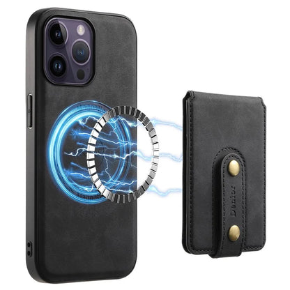 DENIOR D14 For iPhone 14 Pro Max Magnetic Case Card Bag Detachable Leather Phone Back Cover