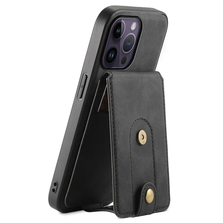 DENIOR D14 For iPhone 14 Pro Max Magnetic Case Card Bag Detachable Leather Phone Back Cover