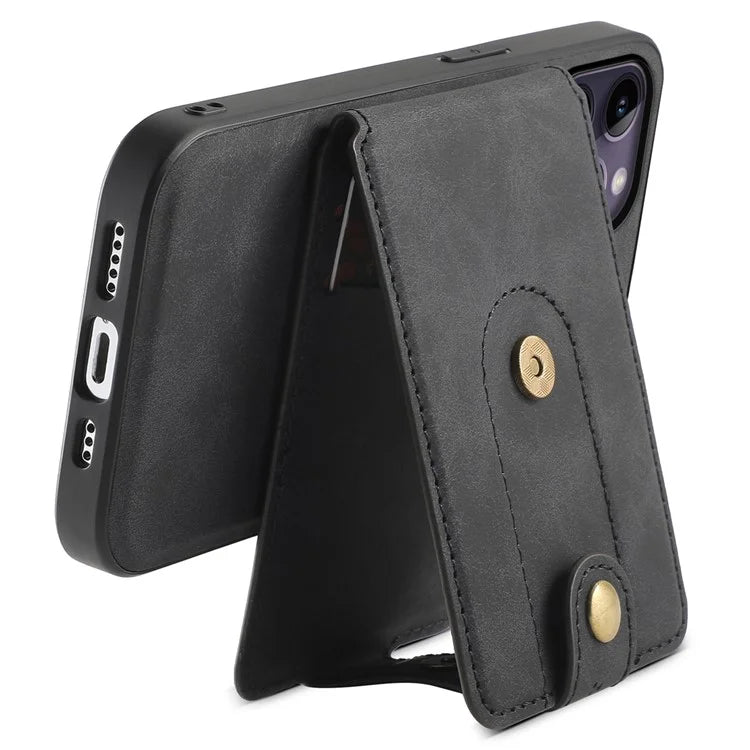 DENIOR D14 For iPhone 14 Pro Max Magnetic Case Card Bag Detachable Leather Phone Back Cover