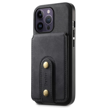 DENIOR D14 For iPhone 14 Pro Max Magnetic Case Card Bag Detachable Leather Phone Back Cover
