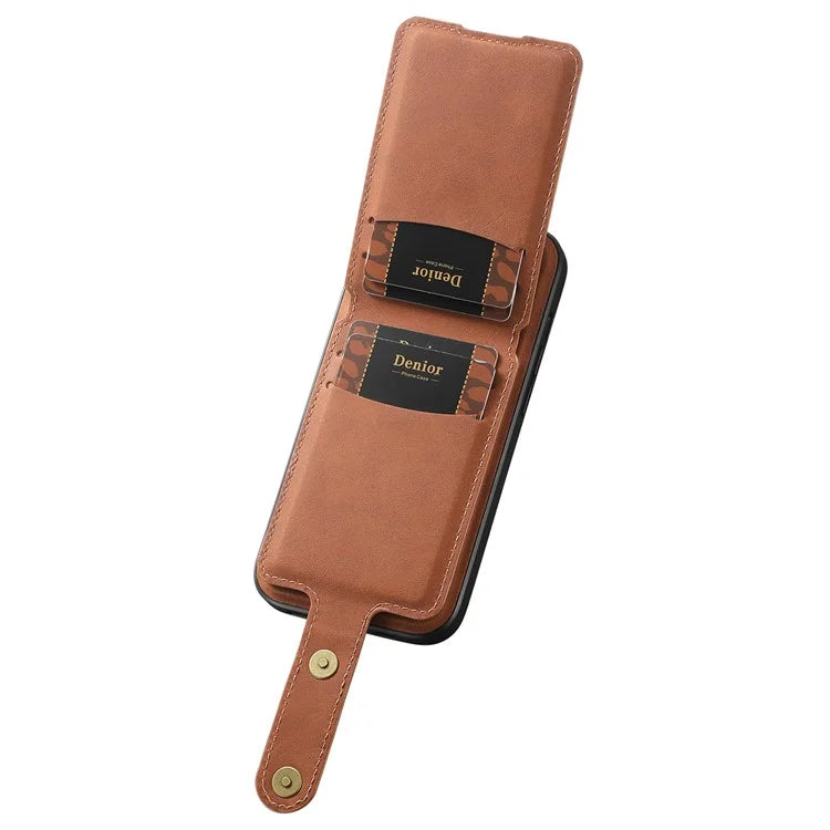 DENIOR D14 For iPhone 13 Pro Case Compatible with MagSafe Leather Kickstand Card Slots Back Cover