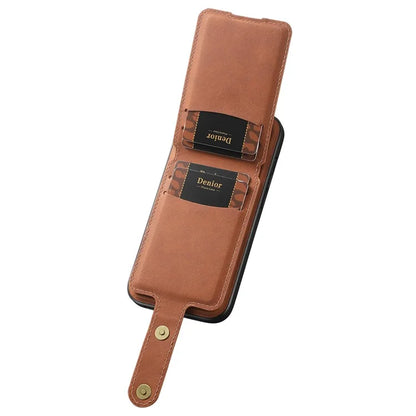 DENIOR D14 For iPhone 13 Pro Case Compatible with MagSafe Leather Kickstand Card Slots Back Cover