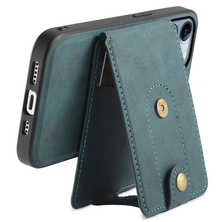 DENIOR D14 For iPhone 13 Pro Case Compatible with MagSafe Leather Kickstand Card Slots Back Cover