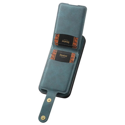 DENIOR D14 For iPhone 13 Pro Case Compatible with MagSafe Leather Kickstand Card Slots Back Cover