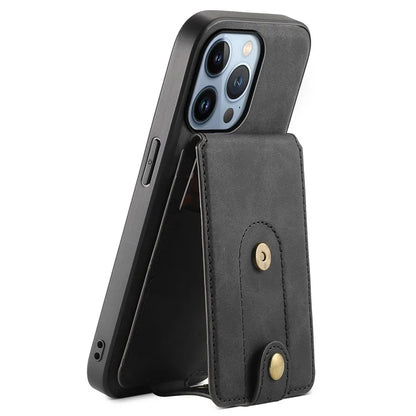 DENIOR D14 For iPhone 13 Pro Case Compatible with MagSafe Leather Kickstand Card Slots Back Cover