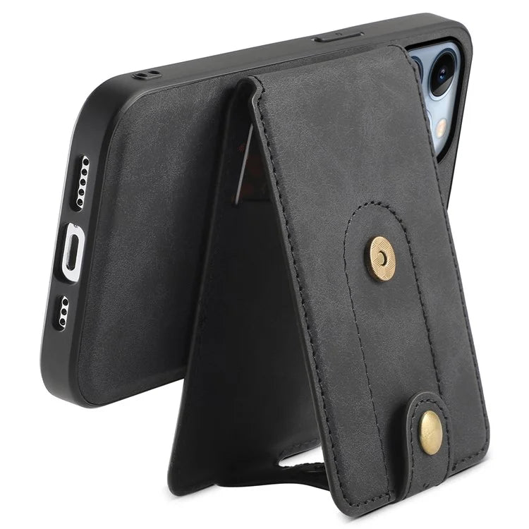 DENIOR D14 For iPhone 13 Pro Case Compatible with MagSafe Leather Kickstand Card Slots Back Cover