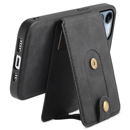 DENIOR D14 For iPhone 13 Pro Case Compatible with MagSafe Leather Kickstand Card Slots Back Cover