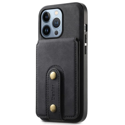 DENIOR D14 For iPhone 13 Pro Case Compatible with MagSafe Leather Kickstand Card Slots Back Cover