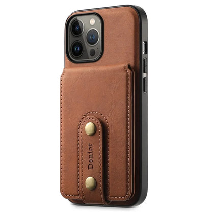 DENIOR D14 For iPhone 13 Pro Max Magnetic Case 2 in 1 Detachable Leather+PC+TPU Phone Cover