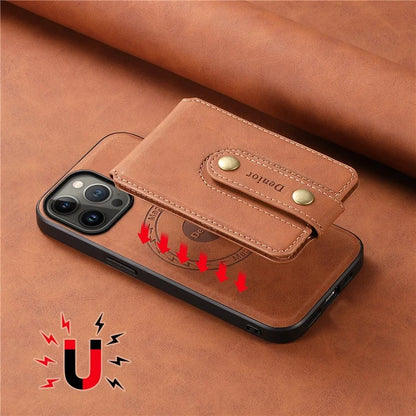 DENIOR D14 For iPhone 13 Pro Max Magnetic Case 2 in 1 Detachable Leather+PC+TPU Phone Cover