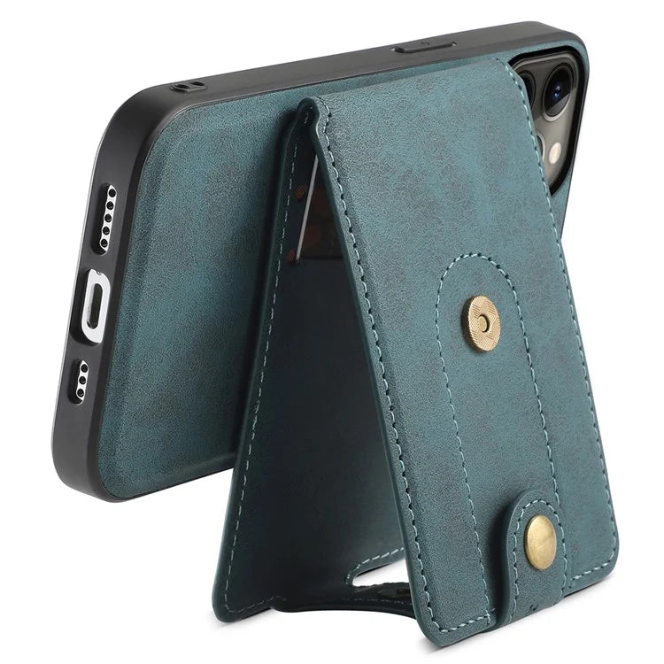 DENIOR D14 For iPhone 13 Pro Max Magnetic Case 2 in 1 Detachable Leather+PC+TPU Phone Cover