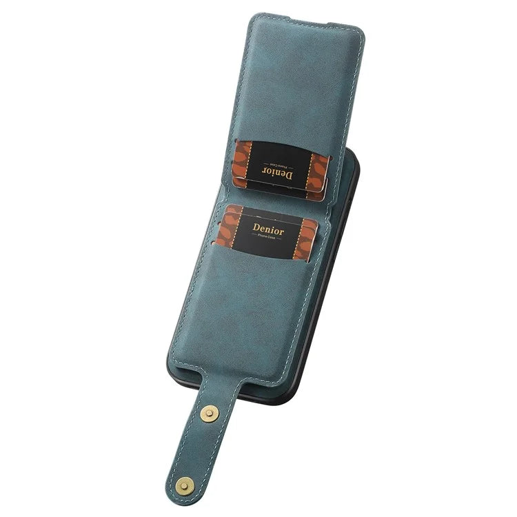 DENIOR D14 For iPhone 13 Pro Max Magnetic Case 2 in 1 Detachable Leather+PC+TPU Phone Cover