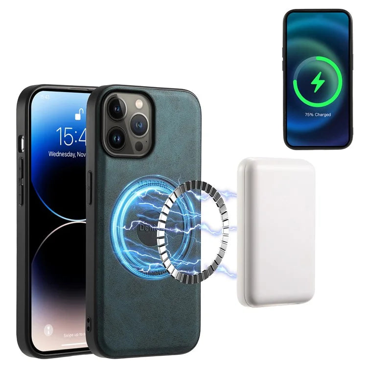 DENIOR D14 For iPhone 13 Pro Max Magnetic Case 2 in 1 Detachable Leather+PC+TPU Phone Cover