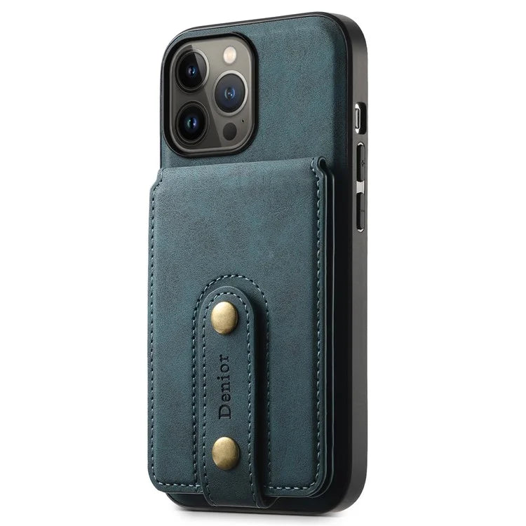 DENIOR D14 For iPhone 13 Pro Max Magnetic Case 2 in 1 Detachable Leather+PC+TPU Phone Cover