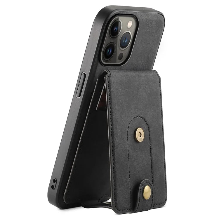 DENIOR D14 For iPhone 13 Pro Max Magnetic Case 2 in 1 Detachable Leather+PC+TPU Phone Cover
