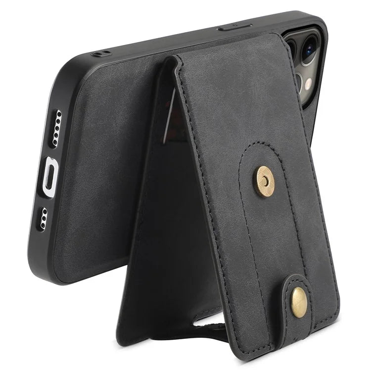DENIOR D14 For iPhone 13 Pro Max Magnetic Case 2 in 1 Detachable Leather+PC+TPU Phone Cover