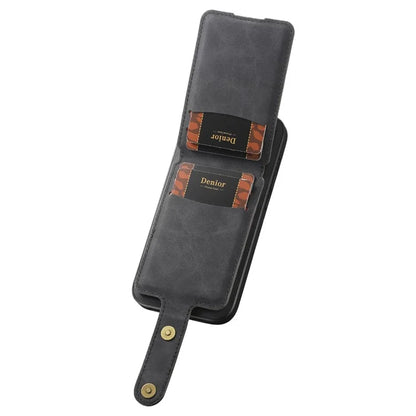 DENIOR D14 For iPhone 13 Pro Max Magnetic Case 2 in 1 Detachable Leather+PC+TPU Phone Cover