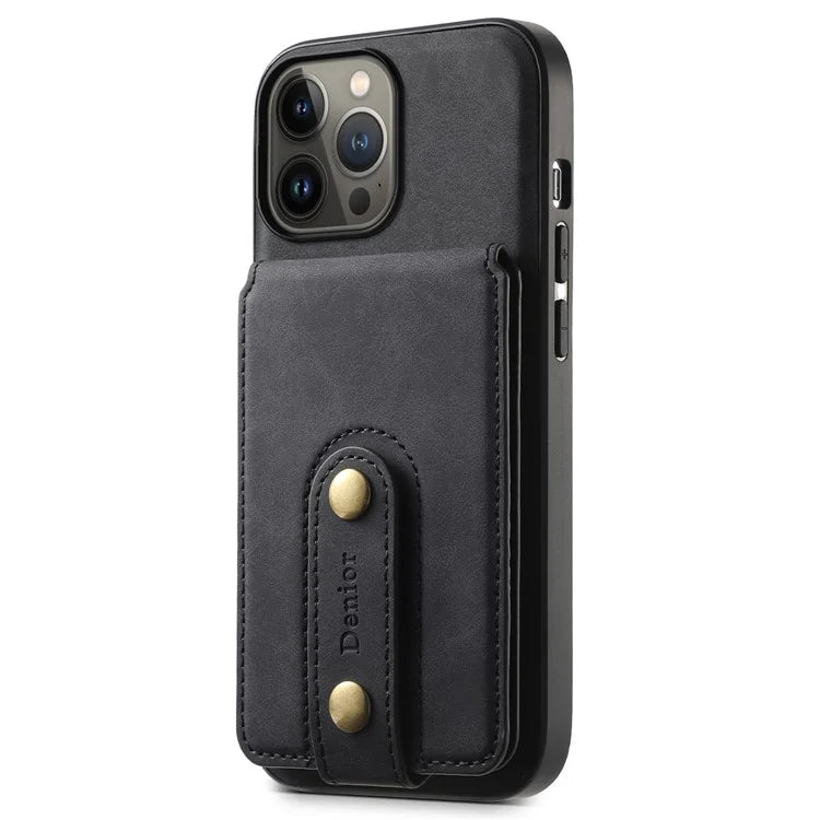 DENIOR D14 For iPhone 13 Pro Max Magnetic Case 2 in 1 Detachable Leather+PC+TPU Phone Cover