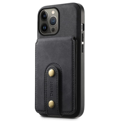 DENIOR D14 For iPhone 13 Pro Max Magnetic Case 2 in 1 Detachable Leather+PC+TPU Phone Cover