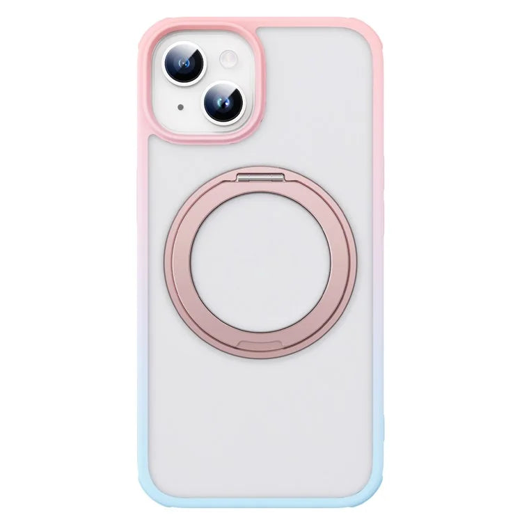 For iPhone 13 / 14 Magnetic Case Ring Kickstand PC+TPU Phone Cover