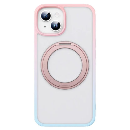 For iPhone 13 / 14 Magnetic Case Ring Kickstand PC+TPU Phone Cover