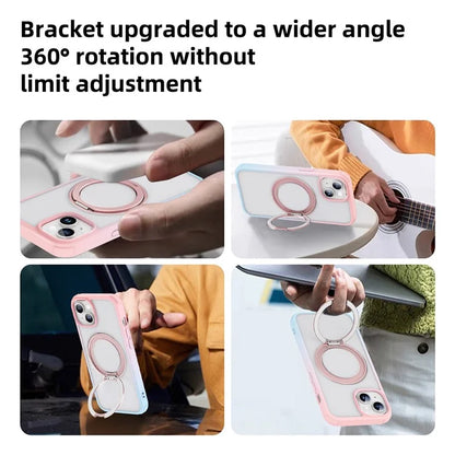 For iPhone 13 / 14 Magnetic Case Ring Kickstand PC+TPU Phone Cover