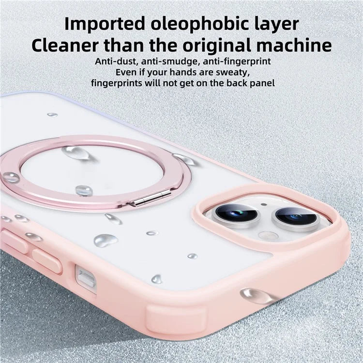 For iPhone 13 / 14 Magnetic Case Ring Kickstand PC+TPU Phone Cover