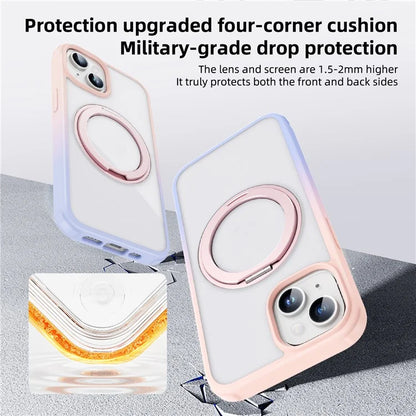 For iPhone 13 / 14 Magnetic Case Ring Kickstand PC+TPU Phone Cover