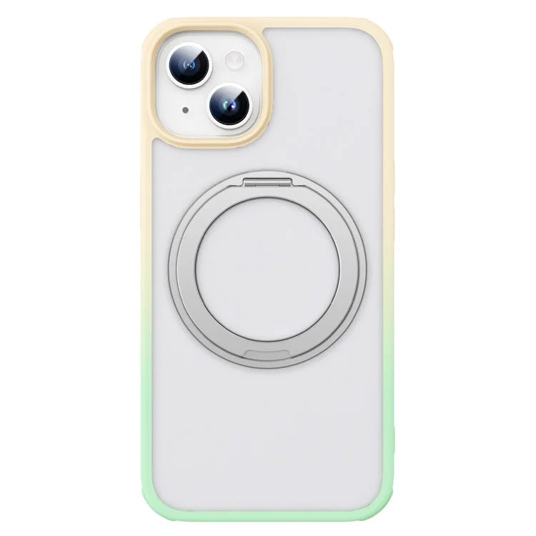 For iPhone 13 / 14 Magnetic Case Ring Kickstand PC+TPU Phone Cover