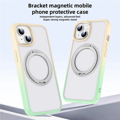 For iPhone 13 / 14 Magnetic Case Ring Kickstand PC+TPU Phone Cover
