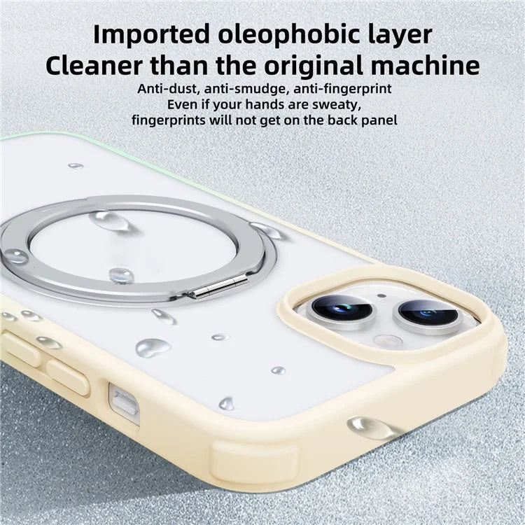 For iPhone 13 / 14 Magnetic Case Ring Kickstand PC+TPU Phone Cover