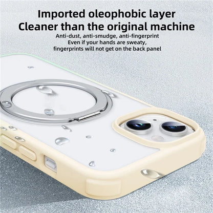 For iPhone 13 / 14 Magnetic Case Ring Kickstand PC+TPU Phone Cover