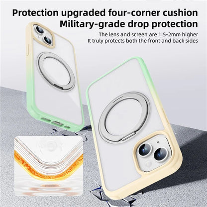 For iPhone 13 / 14 Magnetic Case Ring Kickstand PC+TPU Phone Cover